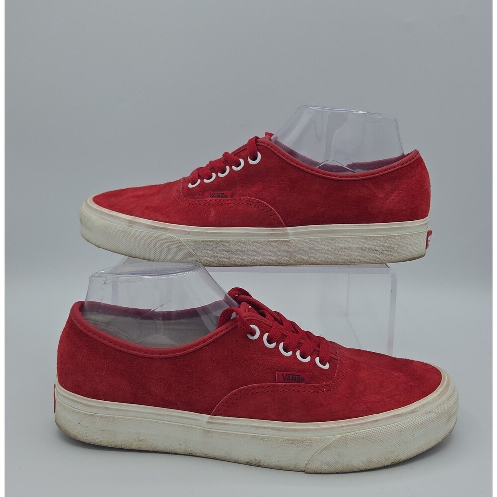 Vans Authentic Pig Suede Chili Pepper Red Sneakers Womens Size 9 Low Top Shoes